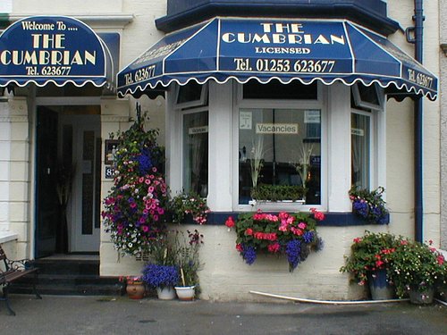 The Cumbrian Hotel exterior on Hornby Road, Blackpool